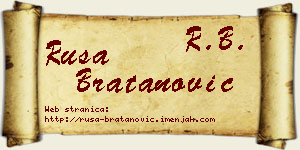 Rusa Bratanović vizit kartica
